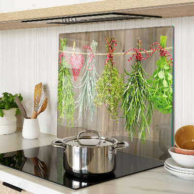Planche à découper verre Herbes sur une ficelle