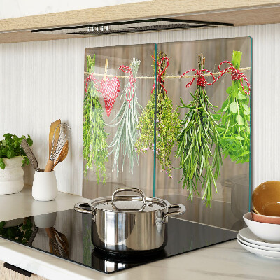 Planche à découper verre Herbes sur une ficelle
