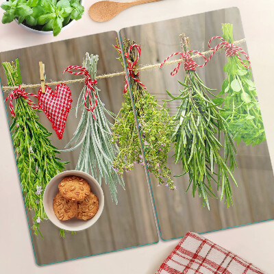Planche à découper verre Herbes sur une ficelle