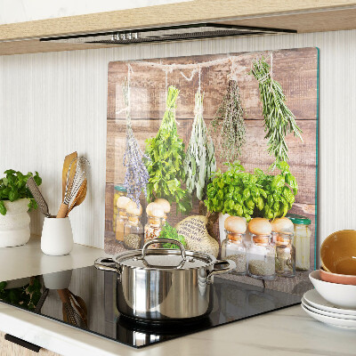 Planche à découper verre Herbes et épices dans la cuisine
