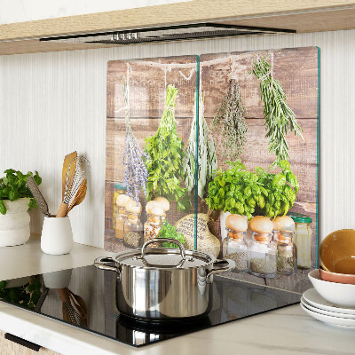 Planche à découper verre Herbes et épices dans la cuisine