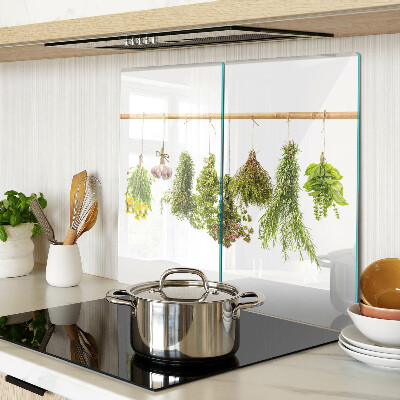 Planche à découper en verre Herbes en bouquets suspendus
