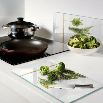 Planche à découper en verre Herbes en bouquets suspendus