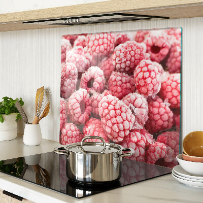 Planche à découper verre Des framboises dans une édition fraîche