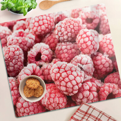 Planche à découper verre Des framboises dans une édition fraîche