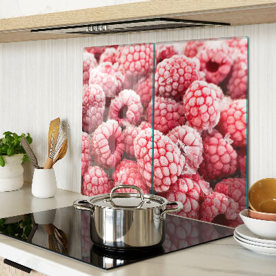 Planche à découper verre Des framboises dans une édition fraîche