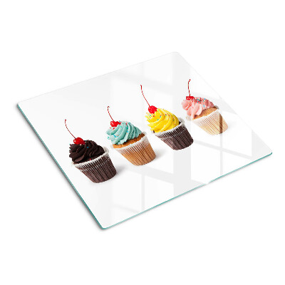 Planche à découper verre Cupcake à la crème fouettée et à la cerise