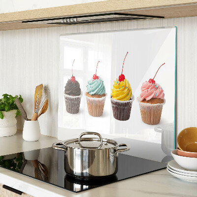Planche à découper verre Cupcake à la crème fouettée et à la cerise