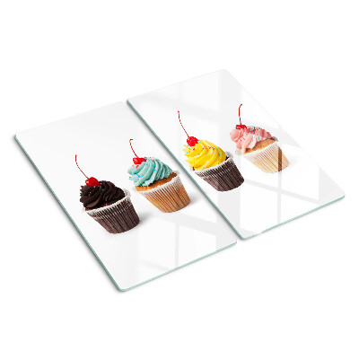 Planche à découper verre Cupcake à la crème fouettée et à la cerise