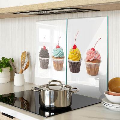 Planche à découper verre Cupcake à la crème fouettée et à la cerise