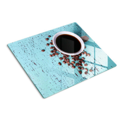 Planche à découper en verre Café et grains de café