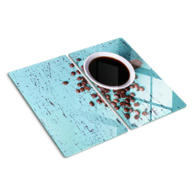 Planche à découper en verre Café et grains de café