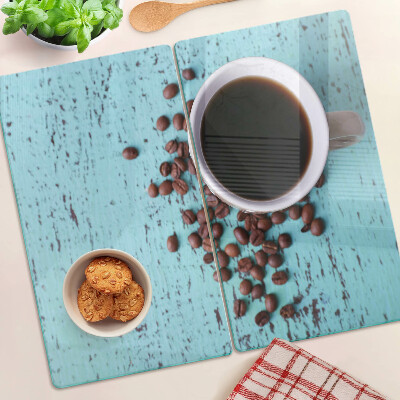 Planche à découper en verre Café et grains de café