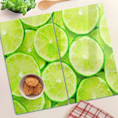 Planche à découper en verre tranches de citron vert