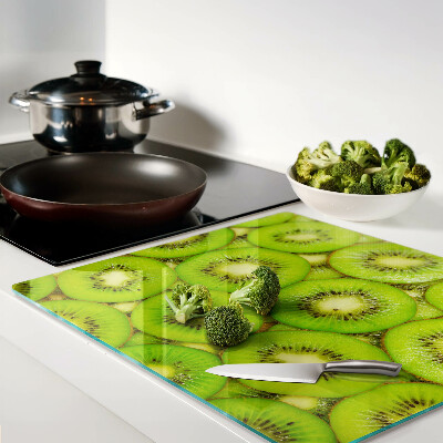 Planche à découper en verre tranches de kiwi