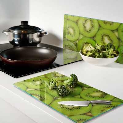Planche à découper en verre tranches de kiwi