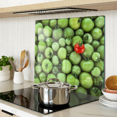 Planche à découper verre Tomates vertes avec une touche rouge