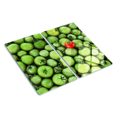 Planche à découper verre Tomates vertes avec une touche rouge