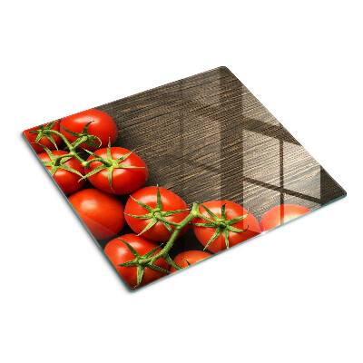 Planche à découper verre Tomates sur fond de bois
