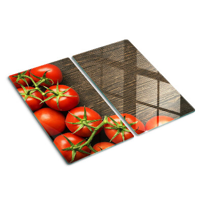 Planche à découper verre Tomates sur fond de bois