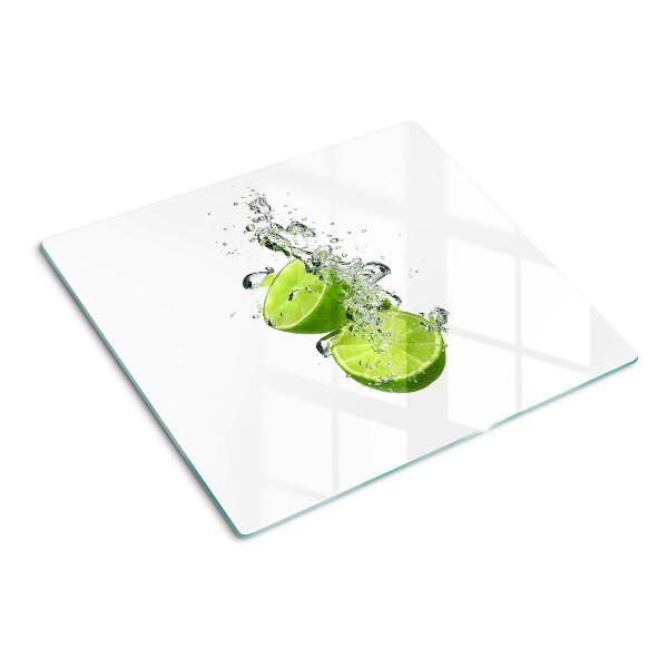 Planche à découper en verre Citrons dans de l'eau pétillante