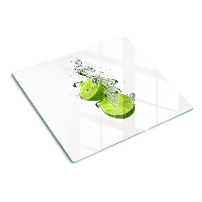 Planche à découper en verre Citrons dans de l'eau pétillante