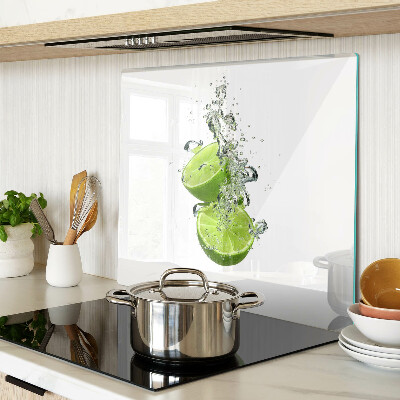 Planche à découper en verre Citrons dans de l'eau pétillante