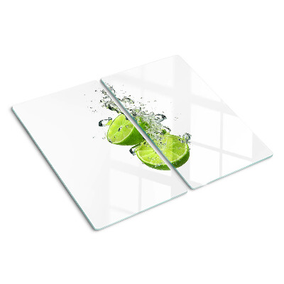 Planche à découper en verre Citrons dans de l'eau pétillante