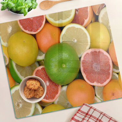 Planche à découper en verre Agrumes en couleurs
