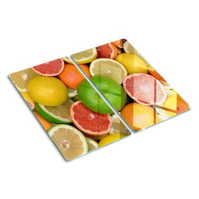 Planche à découper en verre Agrumes en couleurs