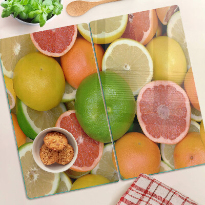 Planche à découper en verre Agrumes en couleurs