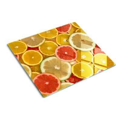 Planche à découper verre Agrumes aux couleurs de l'arc-en-ciel