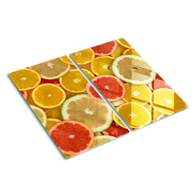 Planche à découper verre Agrumes aux couleurs de l'arc-en-ciel