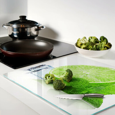 Planche à découper verre Citron vert à la menthe et à la glace