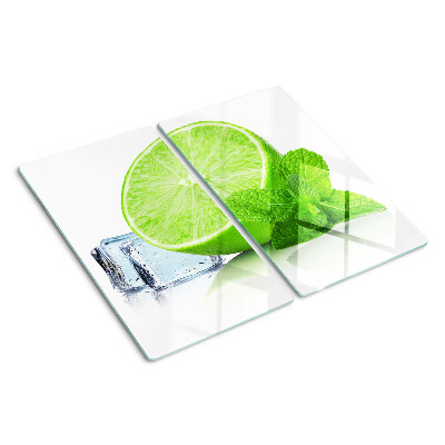 Planche à découper verre Citron vert à la menthe et à la glace