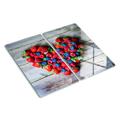 Planche à découper en verre Cœur de fruits des bois