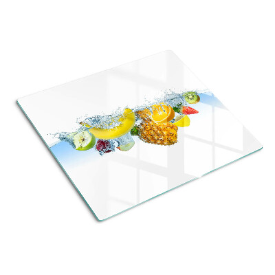 Planche à découper en verre Fruits dans l'eau