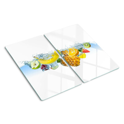 Planche à découper en verre Fruits dans l'eau