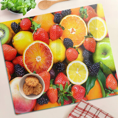 Planche à découper verre Fruits et baies tropicaux