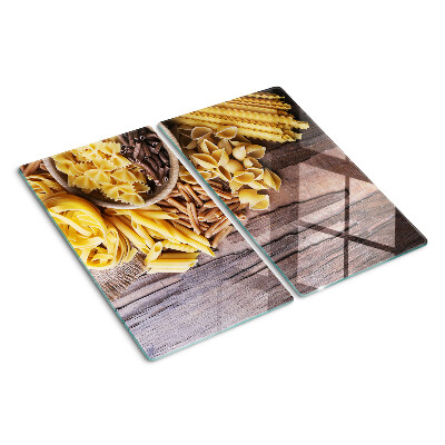 Planche à découper verre Pâtes et accents en bois