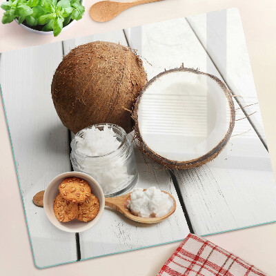 Planche à découper en verre La noix de coco et ses produits