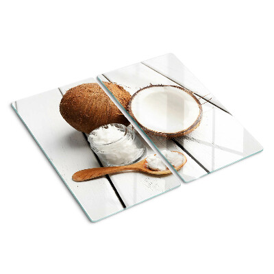 Planche à découper en verre La noix de coco et ses produits