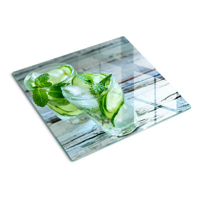 Planche à découper verre Cocktails à la menthe et au concombre