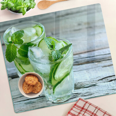 Planche à découper verre Cocktails à la menthe et au concombre
