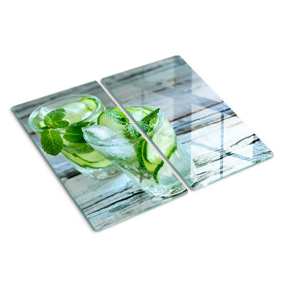 Planche à découper verre Cocktails à la menthe et au concombre