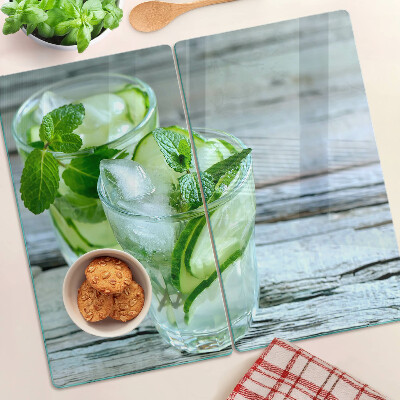 Planche à découper verre Cocktails à la menthe et au concombre