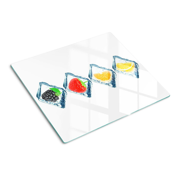 Planche à découper verre Fruits dans la glace