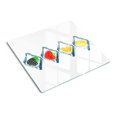 Planche à découper verre Fruits dans la glace