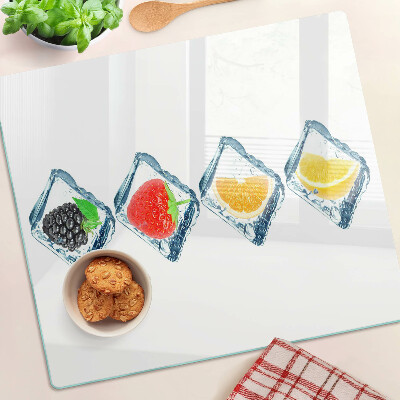 Planche à découper verre Fruits dans la glace