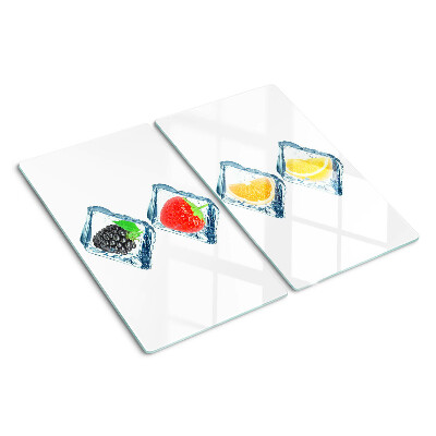 Planche à découper verre Fruits dans la glace